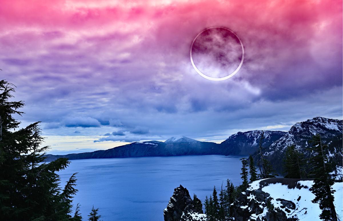 Annular Solar Eclipse 2023 over Crater Lake