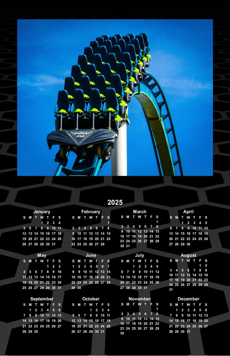 Fury 325 Airtime Hill Poster 2025 Calendar