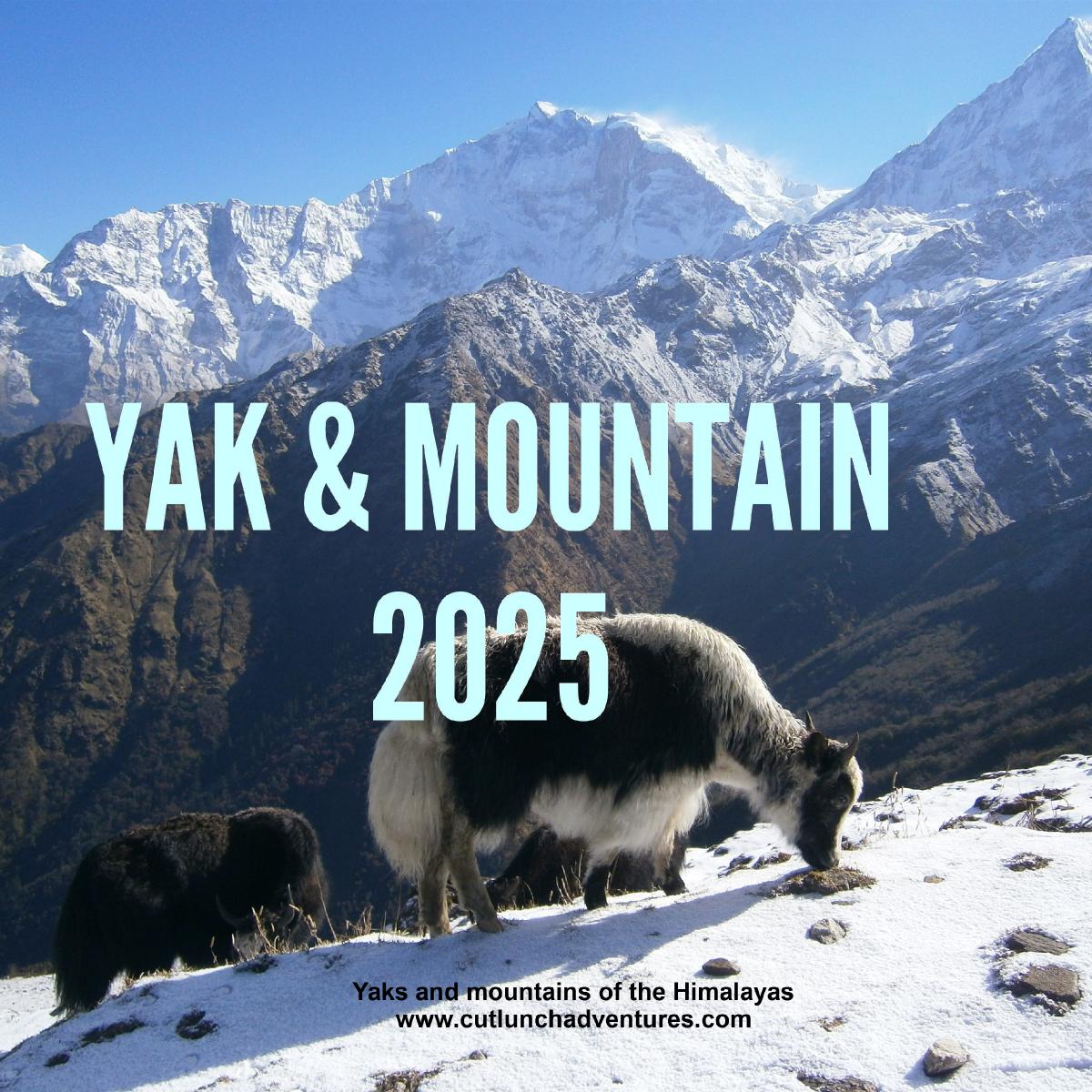 2025 Yak and Mountain Wall Calendar 12x12