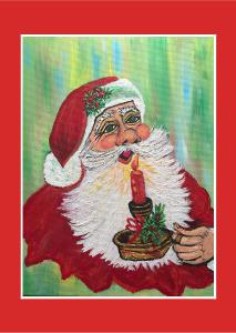 Santa & Cardinal Note Cards