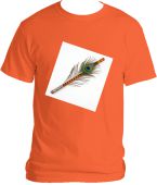 TShirt Printed with Flute & Peacock Feather