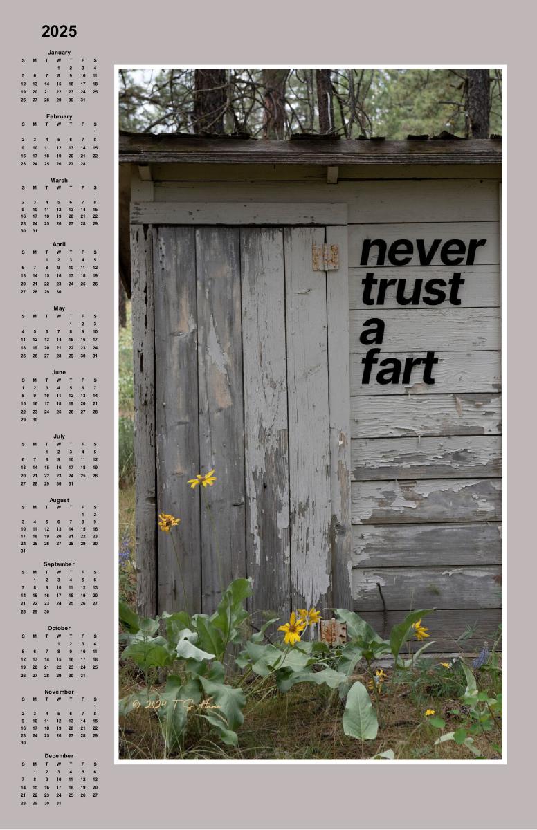 2025 Never Trust a Fart! humorous outhouse poster