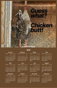 2025 Whimsical Quess What Chicken Butt Calendar