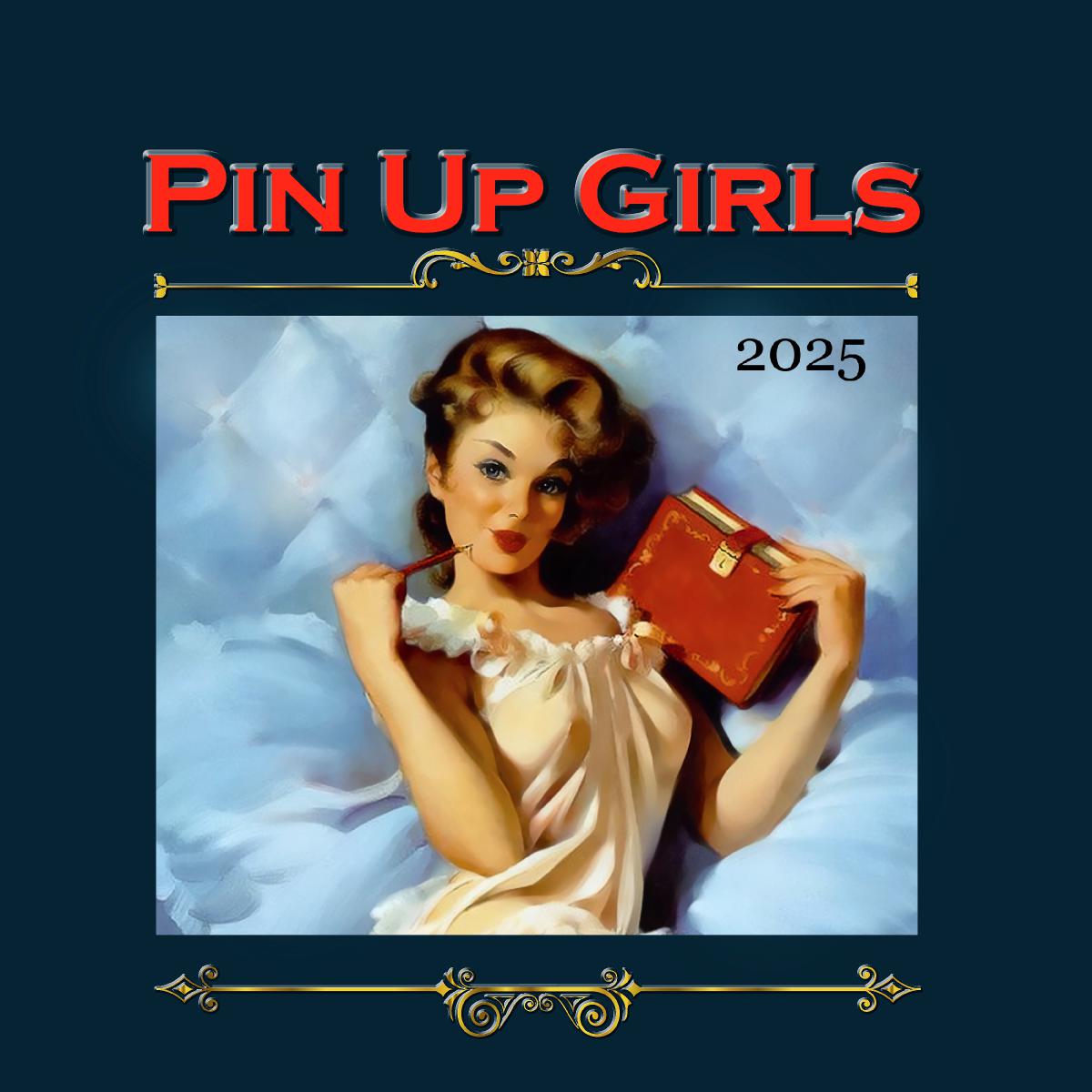 2025 Vintage Pin-up Girls SQ Wall Calendar