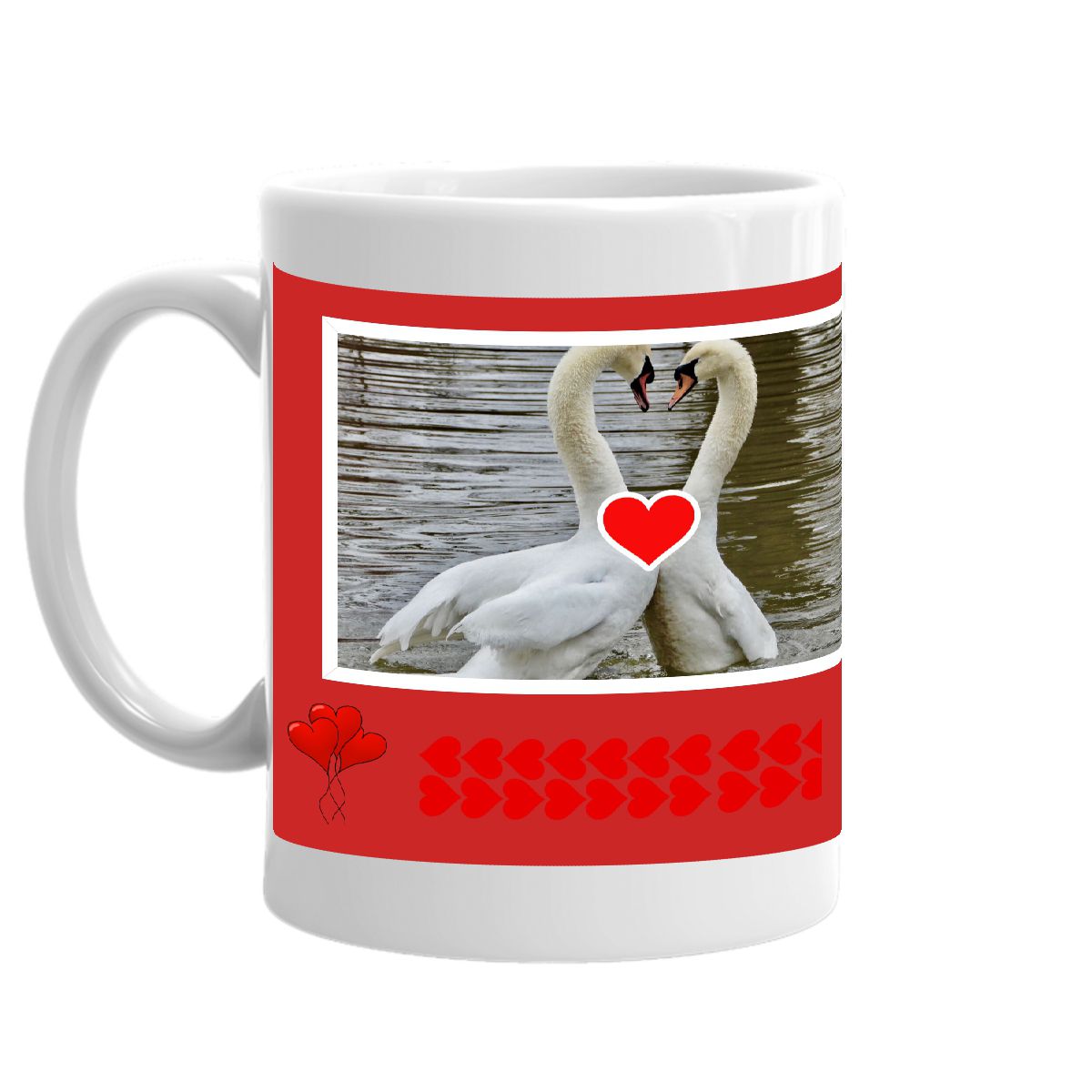 Happy Valentine's Day Romantic Swan Mug