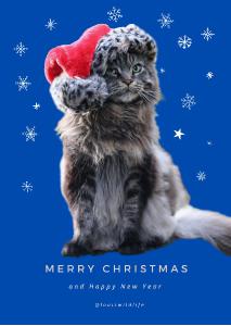 Louis Christmas Card Blue