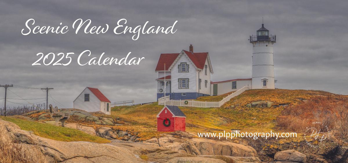 Scenic New England 2025 Desk Calendar