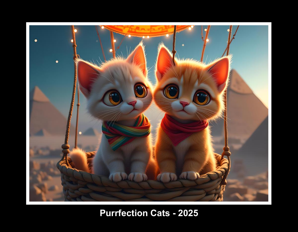 PurrfectionArtist calendar - Egypt hot air balloon