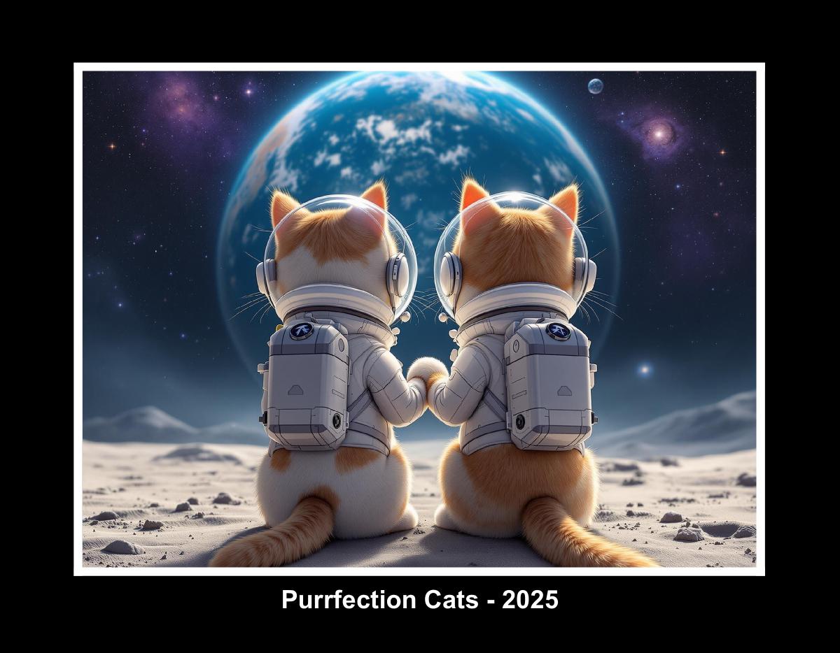 PurrfectionArtist calendar - Space explorer cats