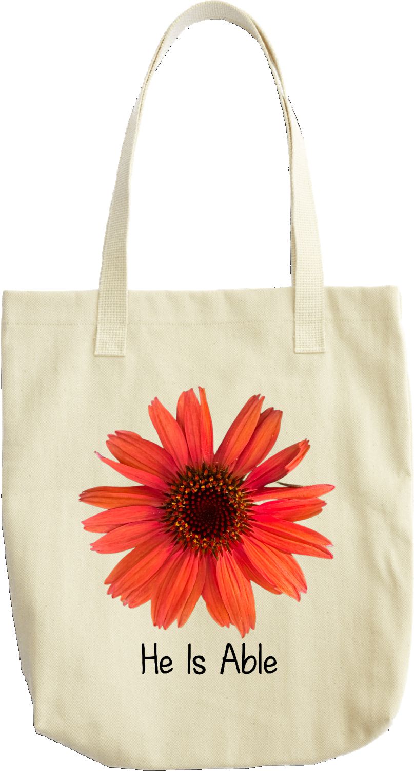 He Is Able Coneflower Tote