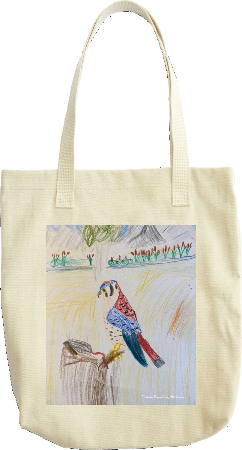 2021 SB Youth Art Contest Kestrel tote bag