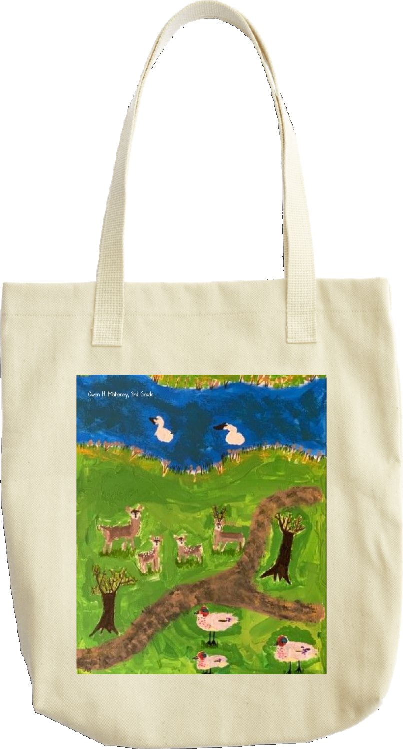 2021 SB Youth Art deer, swans, and ducks tote