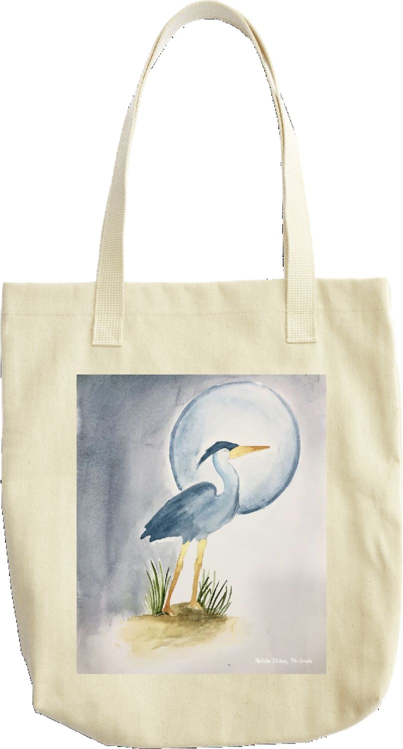 2021 SB Youth Art Contest Great Blue Heron tote