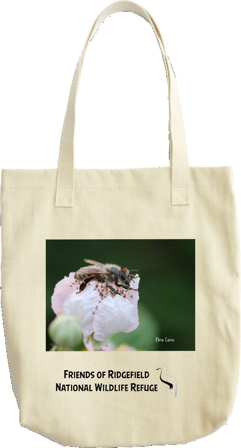 Honeybee & Blackberry Flower tote bag