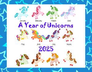 A Year of Unicorns Calendar 2025