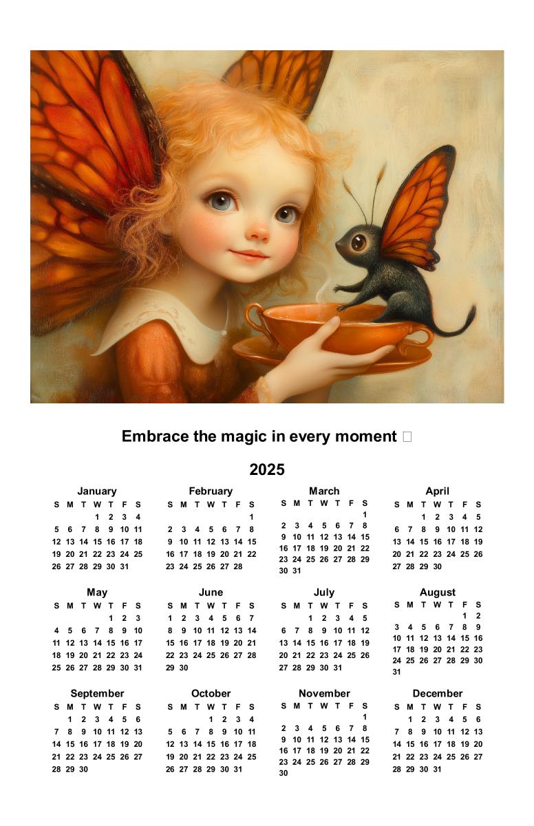 Butterfly Fairy Dreams Poster Calendar 🧚