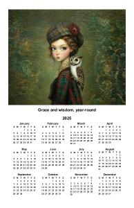 Ethereal Muse: Owl Companion Calendar