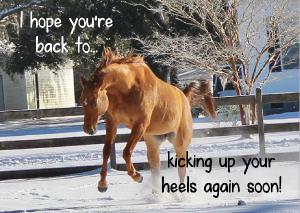 I hope you're back to kicking up your heels again