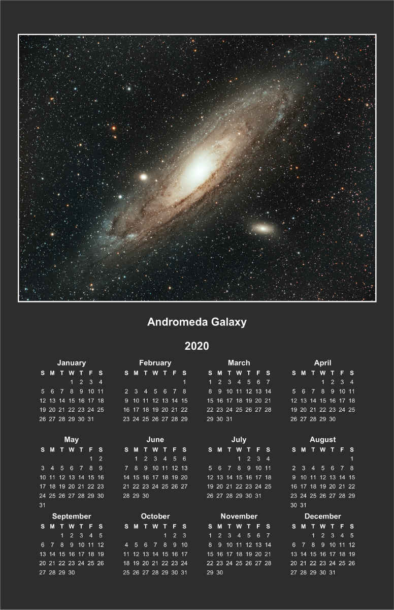 Andromeda Galaxy Poster Calendar Create Photo Calendars